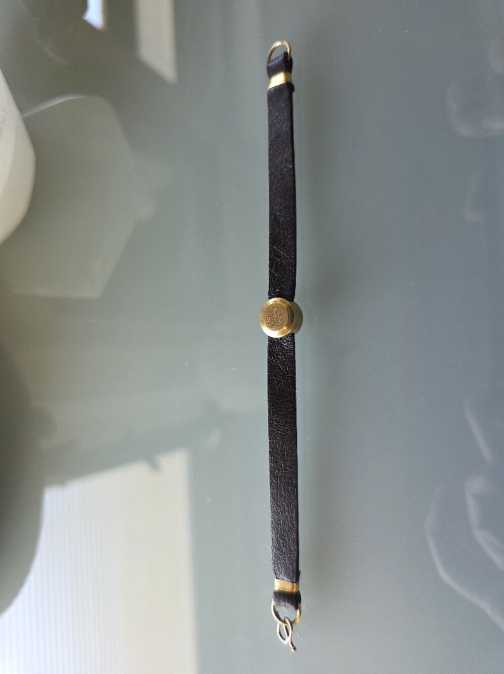 Jeanine Payer 18k Gold & Leather Bracelet. Rare